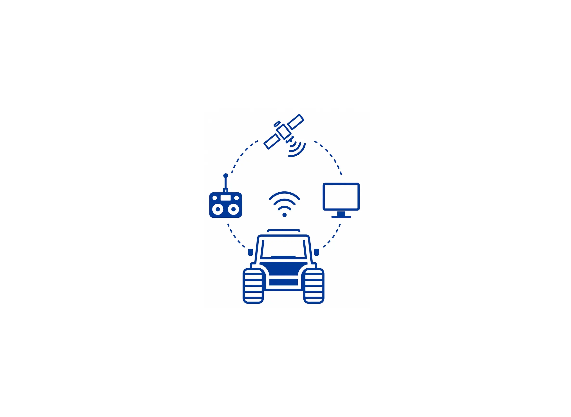 Pictogramme représentant l'autonomie satellitaire et la téléopération du Vagabond